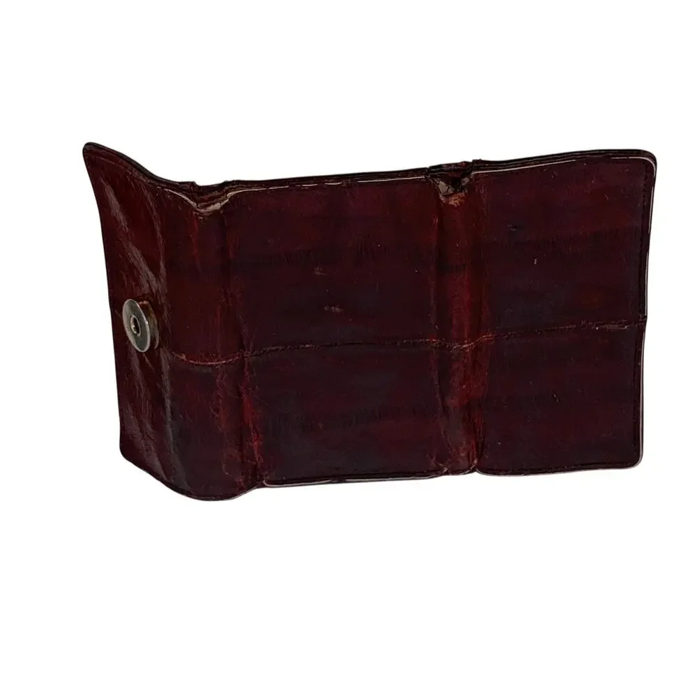 Vintage Soft Leather Keychain Trifold Key Ring Holder 2 Billfolds